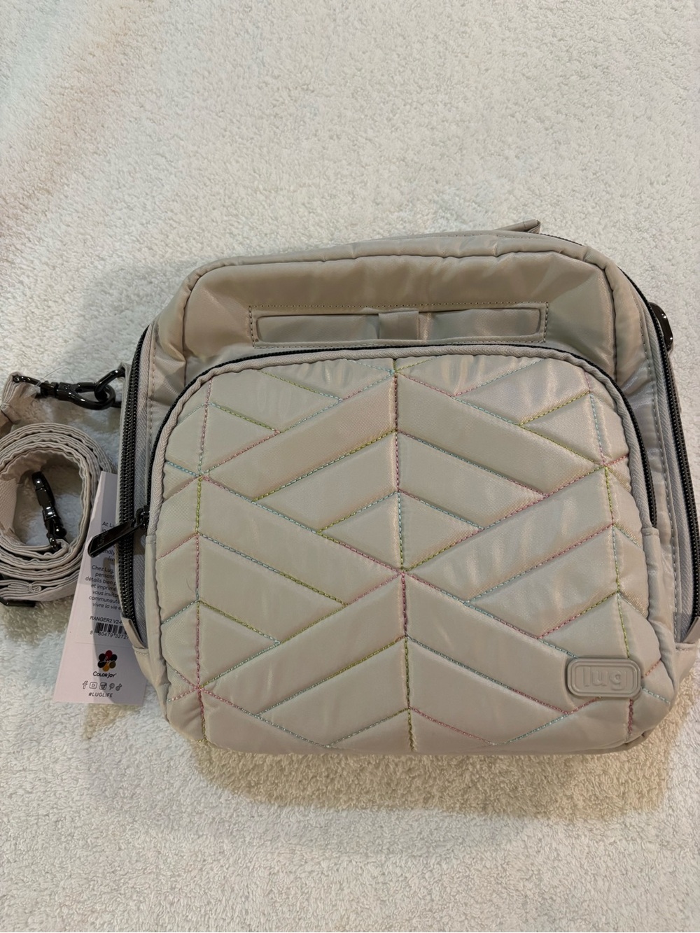 Lug Ranger crossbody shoulder bag pebble ice pop rainbow pastel stitching